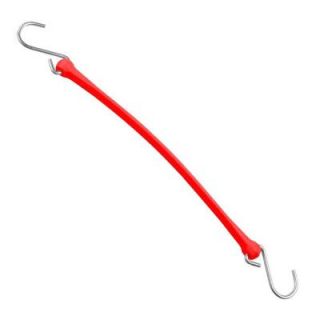 The Perfect Bungee 13 in. Polyurethane Bungee Strap with Stainless Steel S Hooks (Overall Length 18 in.) in Red BSH18R