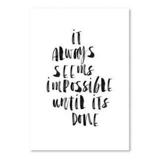 Americanflat It Always Seems Impossible Until It's Done Poster Textual Art