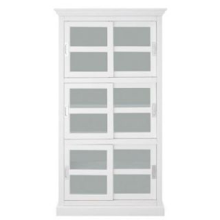Home Decorators Collection Lexington 3 Shelf Bookcase with Glass Doors in White 8058800810