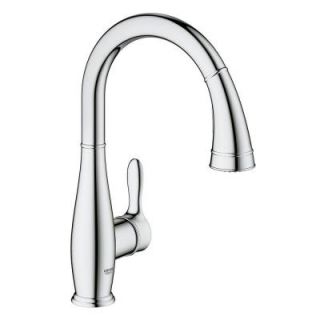 GROHE Parkfield Single Handle Pull Down Sprayer Kitchen Faucet with Dual Spray in SuperSteel InfinityFinish 30213DC0