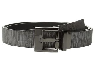 Calvin Klein 30mm Reversible Metallic Wood Grain Belt Grey