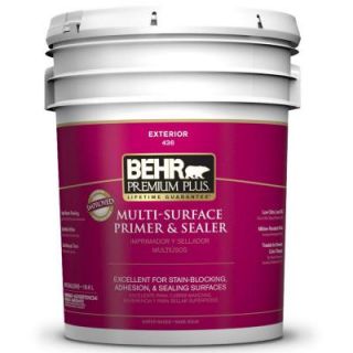 BEHR Premium Plus 5 gal. Acrylic Interior/Exterior Multi Surface Primer and Sealer 43605