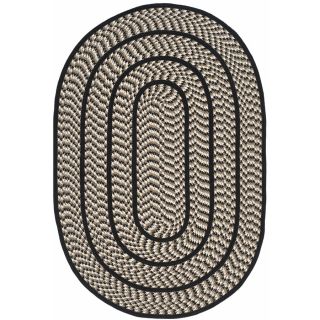 Safavieh Braided Ivory and Black Oval Indoor Braided Throw Rug (Common 2 x 4; Actual 30 in W x 48 in L x 0.33 ft Dia)