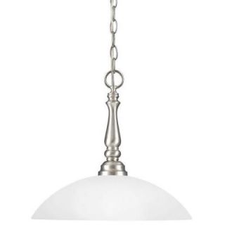 Sea Gull Lighting Northbrook 1 Light Brushed Nickel Pendant with Satin Etched Glass 6512401 962