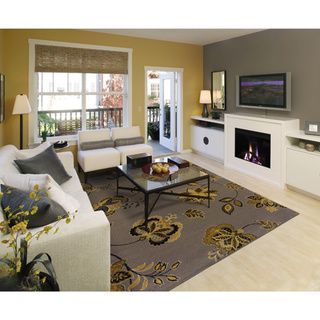 Transitional Gray/ Gold Area Rug (78 x 1010)   Shopping