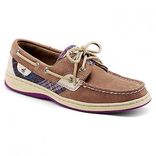 Sperry Bluefish 2 Eye  Women's   Greige Leather/Purple Plaid