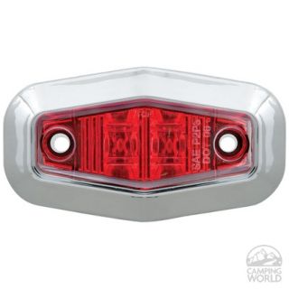 Mini Sealed LED Clearance/Marker Light; Red; w/ Chrome Trim Ring   Optronics International Llc MCL13RTRS   RV Clearance Lights & Lenses