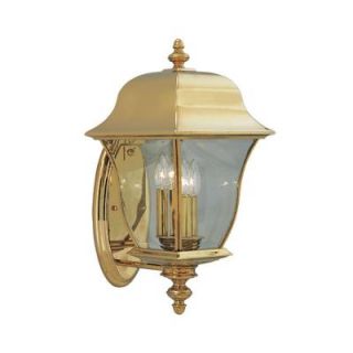 Designers Fountain Oak Harbor 3 Light Polished Brass Outdoor Wall Mount Lantern 1552 PVD PB