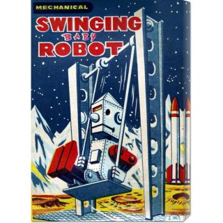 Big Canvas Co. Retrobot Swinging Baby Robot Stretched Canvas Art