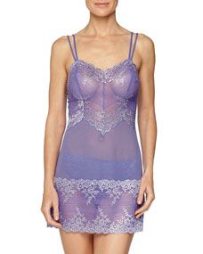 Wacoal Embrace Sheer Lace Chemise, Blue Iris