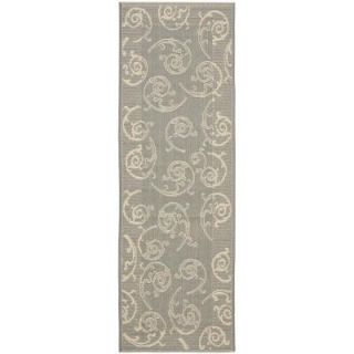 Safavieh Courtyard Grey/Natural 2 ft. 3 in. x 10 ft. Runner CY2665 3606 210