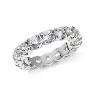 Colleen Lopez "Sweet Devotion" White Zircon Sterling Silver Eternity Band Ring   7742490