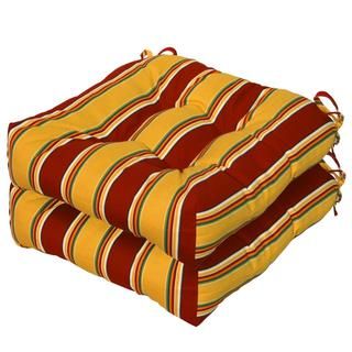 Pillow Perfect Outdoor Green/Brown Tropical/ Striped Rounded