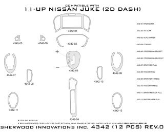 2011 Nissan Juke Wood Dash Kits   Sherwood Innovations 4342 N50   Sherwood Innovations Dash Kits