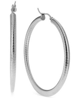 Touch of Silver Textured Hoop Earrings, 57mm   Earrings   Jewelry