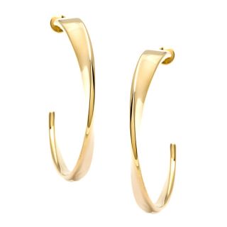 Calvin Klein Gold over Stainless Steel Curl Semi hoop Earrings