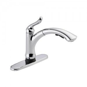 Delta 4353T DST Linden Single Handle Pull Out Kitchen Faucet w/Touch2O Technology   Chrome