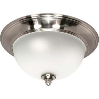 Glomar 3 Light Smoked Nickel Flush Mount with Satin Frosted Glass Shades HD 619