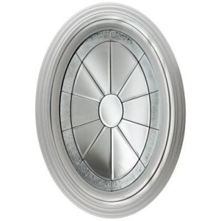 Hy Lite 23.25 in. x 35.25 in. Decorative Glass Fixed Oval Vinyl Window   White DF2436RADIWHV1500BR