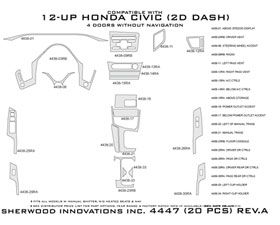 2012, 2013 Honda Civic Wood Dash Kits   Sherwood Innovations 4447 CF   Sherwood Innovations Dash Kits