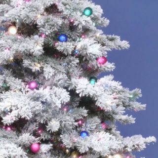 Vickerman Flocked Alaskan 6.5 White Artificial Christmas Tree with