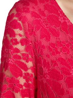 Gina Bacconi Stretch lace ruched dress Pink