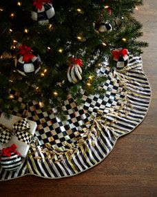 MacKenzie Childs Golden Laurel Christmas Tree Skirt