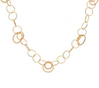 14K Gold 16 Bold Circular Link Necklace, 4.8g —