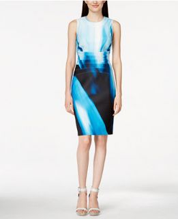 Calvin Klein Sleeveless Printed Sheath Dress   Dresses   Women   
