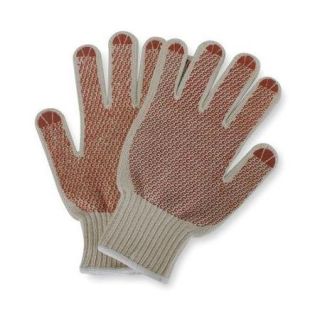 Condor 4NGY9 Men's L White/Red Polyester/Cotton Knit Gloves