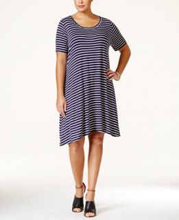 American Rag Plus Size Striped Dress, Only at   Dresses   Plus