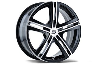 Sacchi 262 6701B   4 x 100mm or 4 x 4.50" Dual Bolt Pattern Gloss Black with Machined Face 16" x 7" S62 Wheels   Alloy Wheels & Rims