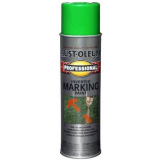 Rust Oleum Professional 15 oz. Flat Fluorescent Green Inverted Marking Spray Paint 207464