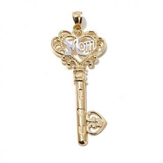 Michael Anthony Jewelry® 10K Gold 2 Tone Mom I Heart U Key Pendant   8003192