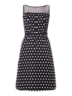 Adrianna Papell Polka Dot Fit and Flare Dress