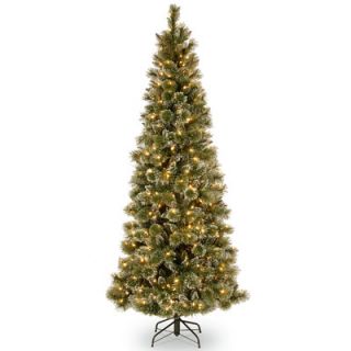 National Tree Co. Glittery Bristle Pine 7.5 Green Slim Artificial