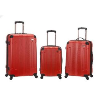 Rockland 3 Piece Expandable Hardside Spinner Luggage Set Red