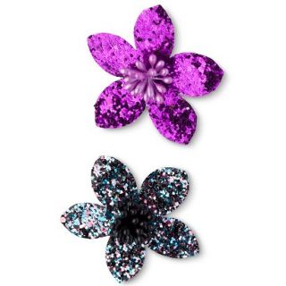 Xhilaration® Girls 2 Pack Glitter Flower Hair Clips   Assorted