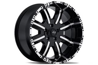 KO Offroad 808MB 7908412   6 x 139.7mm Single Bolt Pattern Gloss Black with Machined accents 17" x 9" 808 Dirty Harry Wheels   Alloy Wheels & Rims