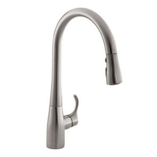KOHLER Simplice Single Handle Pull Down Sprayer Kitchen Faucet with DockNetik and Sweep Spray in Vibrant Stainless K 596 VS