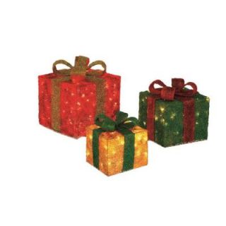 Home Accents Holiday Pre Lit Gift Boxes Yard Decor (Set of 3) TY187 1218
