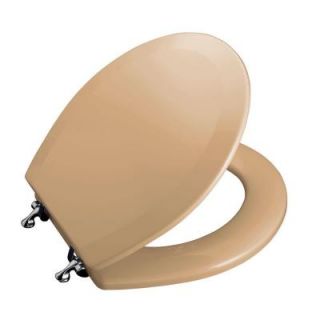 KOHLER Triko Molded Toilet Seat, Round, Closed front with Cover and Polished Chrome Hinge in Mexican Sand DISCONTINUED K 4726 T 33