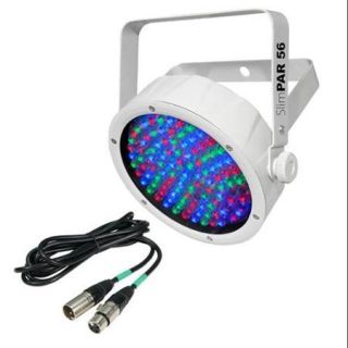 CHAUVET SlimPar 56 LED DMX White Slim Par Can DJ Stage Light + 25' DMX Cable