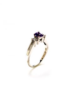 Estate Cushion Cut Purple Sapphire & Diamond Ring by Estate Fine Jewelry