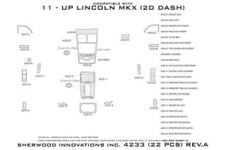 2011, 2012, 2013 Lincoln MKX Wood Dash Kits   Sherwood Innovations 4233 R   Sherwood Innovations Dash Kits
