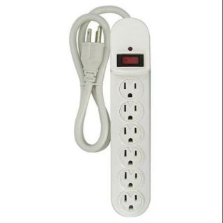 Power First Surge Protection Outlet Strip, White, 33V804