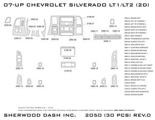 2007, 2008, 2009 Chevy Silverado Wood Dash Kits   Sherwood Innovations 2050 CF   Sherwood Innovations Dash Kits