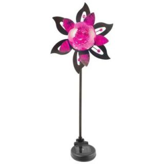 Moonrays Stained Glass Solar Powered LED Outdoor Floral Light 92276