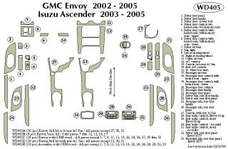 2002 2005 GMC Envoy Wood Dash Kits   B&I WD405B DCF   B&I Dash Kits