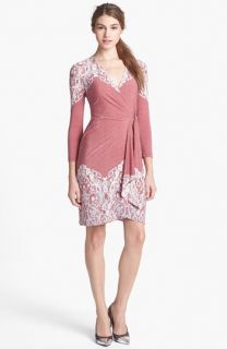 BCBGMAXAZRIA Lace Print Jersey Wrap Dress (Regular & Petite)
